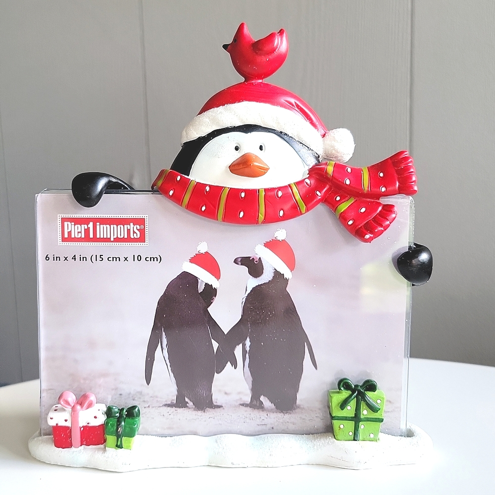 NWT Pier 1 Imports Christmas Penquin 🐧 Frame 🎁